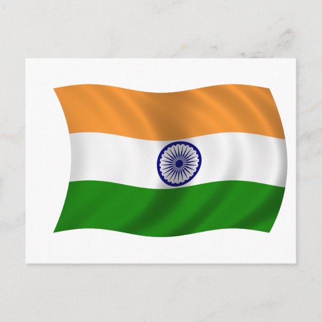 Carte Postale Drapeau de l'Inde (Devant)
