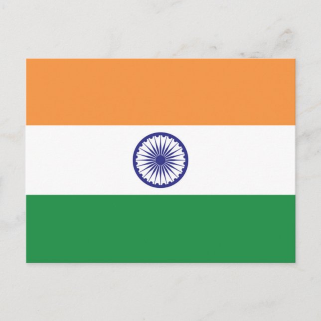 Carte Postale Drapeau de l'Inde (Devant)