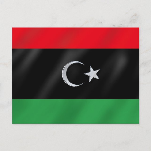 Carte Postale Drapeau de l'Indépendance libyenne - Libérez la Li (Devant)