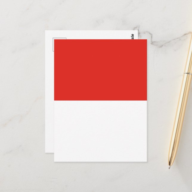 Carte Postale Drapeau de l'Indonésie (Devant/Arrière en situation)