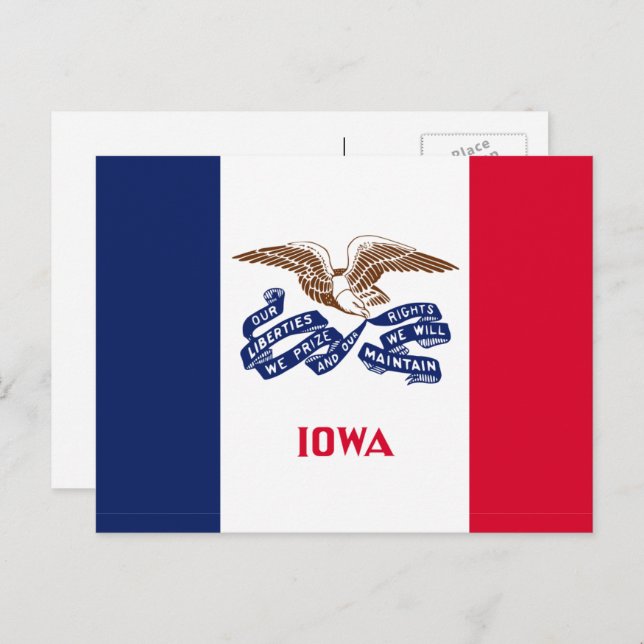 Carte Postale Drapeau de l'Iowa (Devant / Derrière)