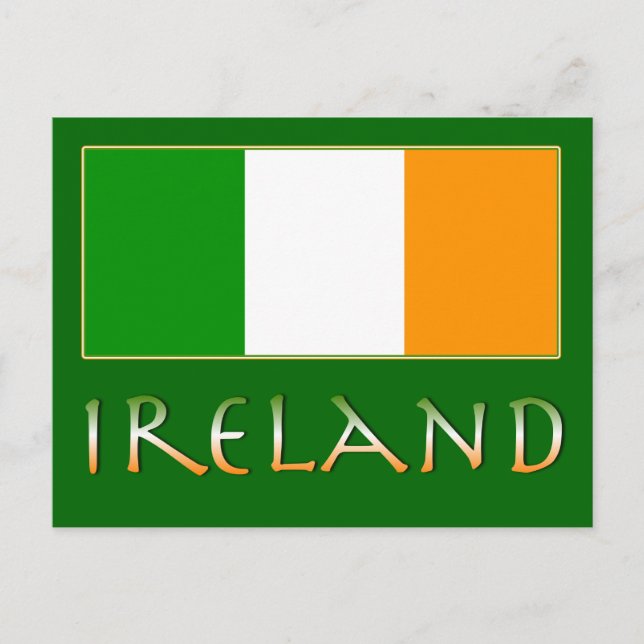 Carte Postale Drapeau de l'Irlande (Devant)