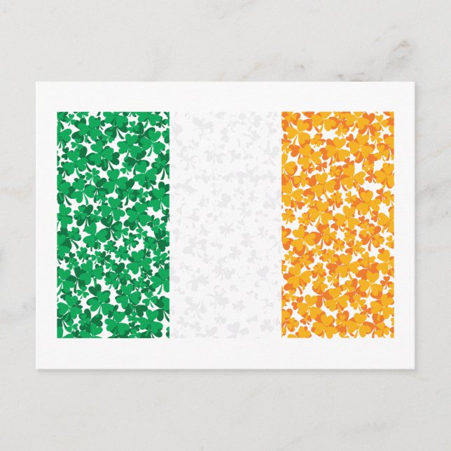 Carte Postale Drapeau de l'Irlande Shamrock (Devant)