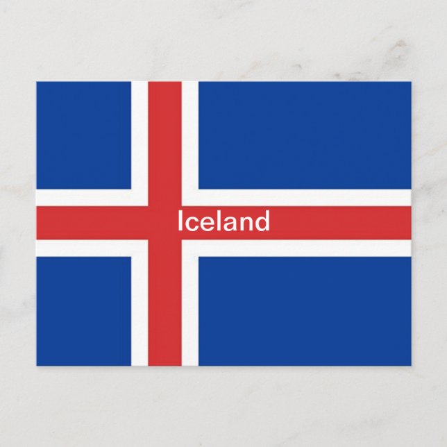 Carte Postale Drapeau de l'Islande (Devant)