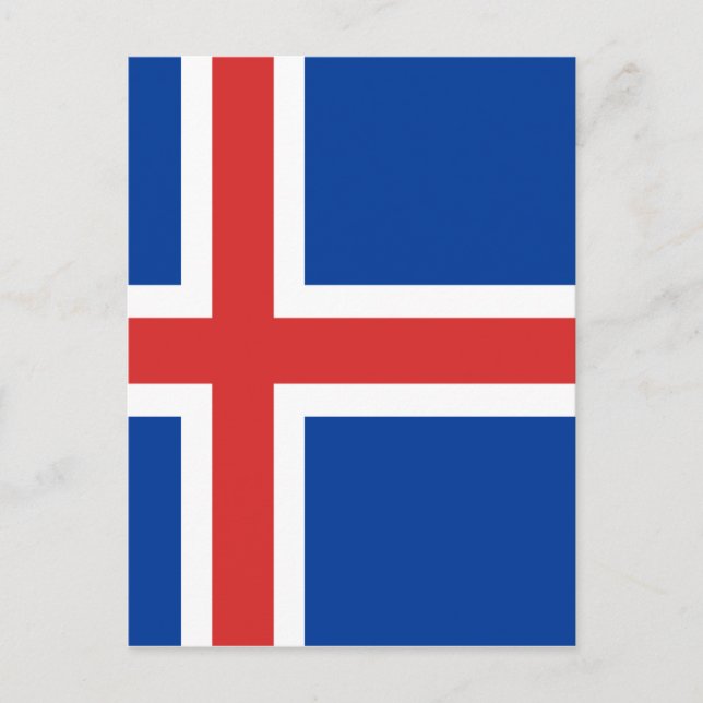 Carte Postale Drapeau de l'Islande (Devant)