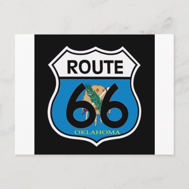 Carte Postale Drapeau de l'Oklahoma Route 66 Shield (Devant)