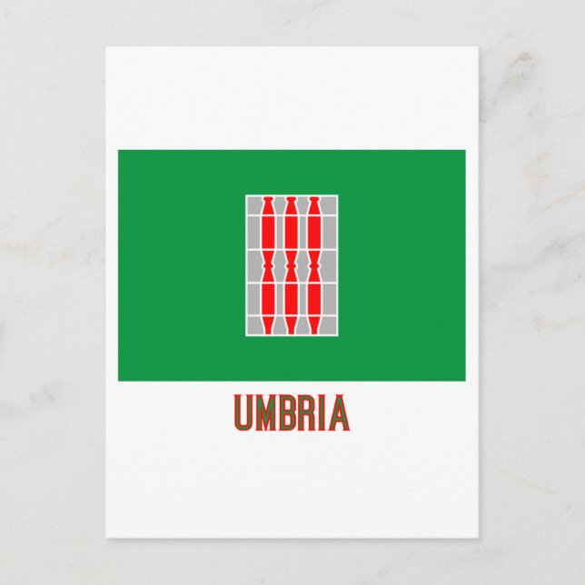 Carte Postale Drapeau de l'Ombrie avec nom (Devant)