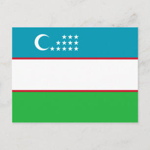Carte Postale Drapeau de l'Ouzbékistan
