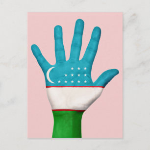 Carte Postale Drapeau de l'Ouzbékistan