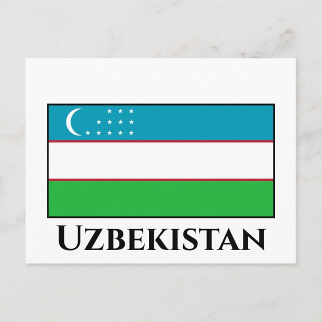 Carte Postale Drapeau de l'Ouzbékistan (Devant)