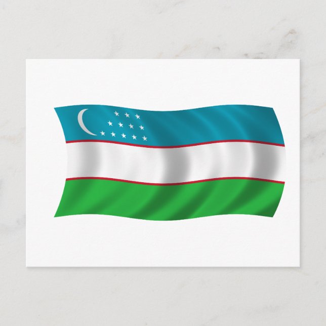 Carte Postale Drapeau de l'Ouzbékistan (Devant)