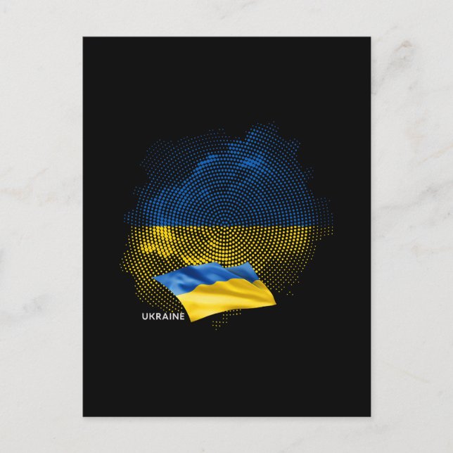 Carte Postale Drapeau de l'Ukraine (Devant)