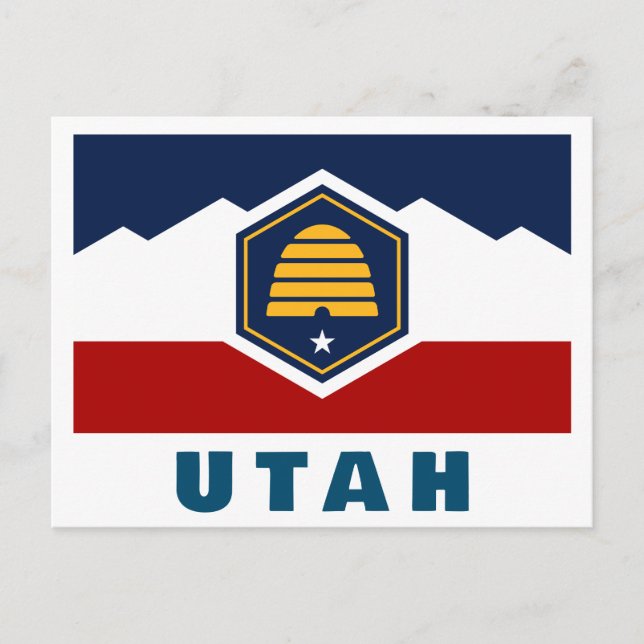 Carte Postale Drapeau de l'Utah (Drapeau de ruche) (Devant)