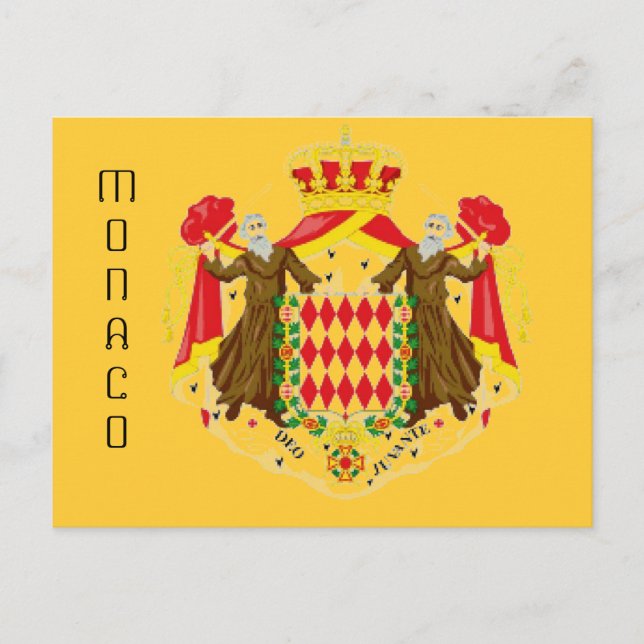 Carte Postale Drapeau de Monaco (Devant)