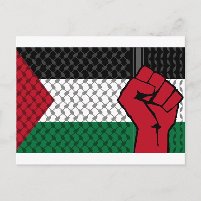 Carte Postale Drapeau de Palestine, Sauvez Gaza, Libérez Gaza (Devant)