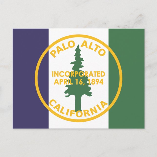 Carte Postale Drapeau de Palo Alto, Californie (Devant)