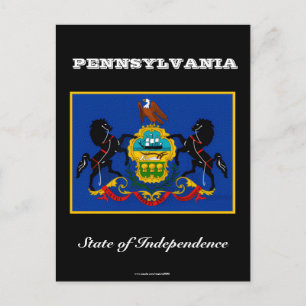 Carte Postale Drapeau de Pennsylvanie et slogan