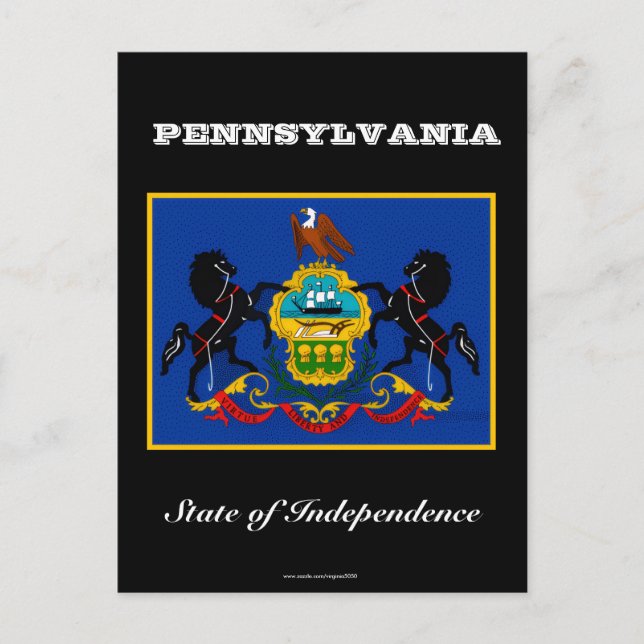 Carte Postale Drapeau de Pennsylvanie et slogan (Devant)
