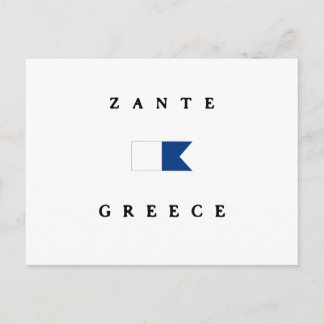 Carte Postale Drapeau de plongée Alpha de la Grèce Zante