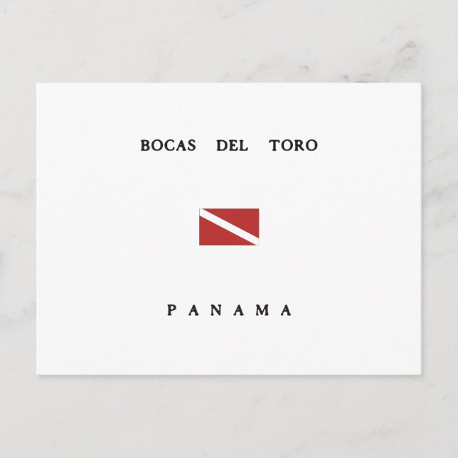 Carte Postale Drapeau de plongée Bocas Del Toro Panama (Devant)