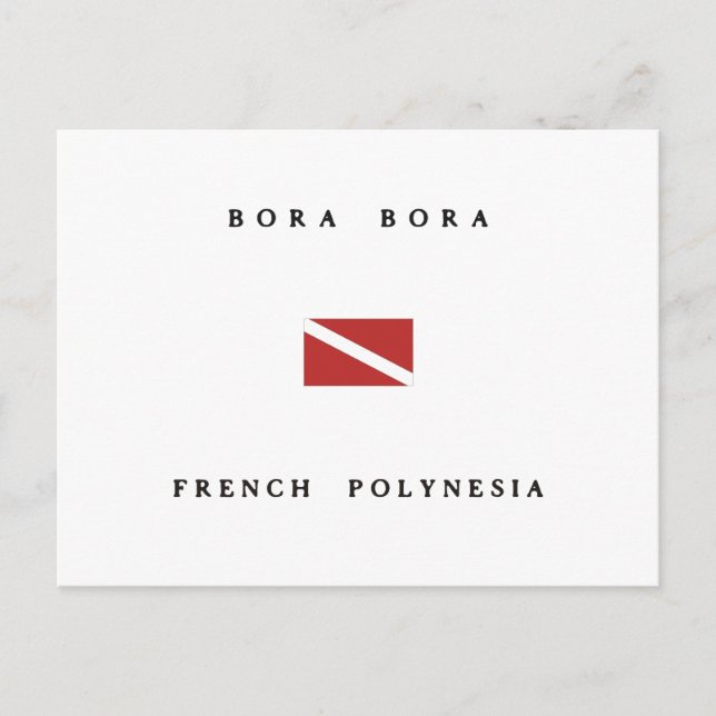 Carte Postale Drapeau de plongée Bora Bora Polynésie Française (Devant)