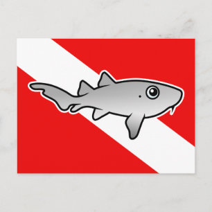 Carte Postale Drapeau de plongée caricaturale