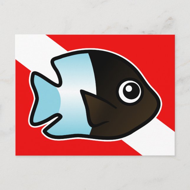 Carte Postale Drapeau de plongée Damselfish (Devant)