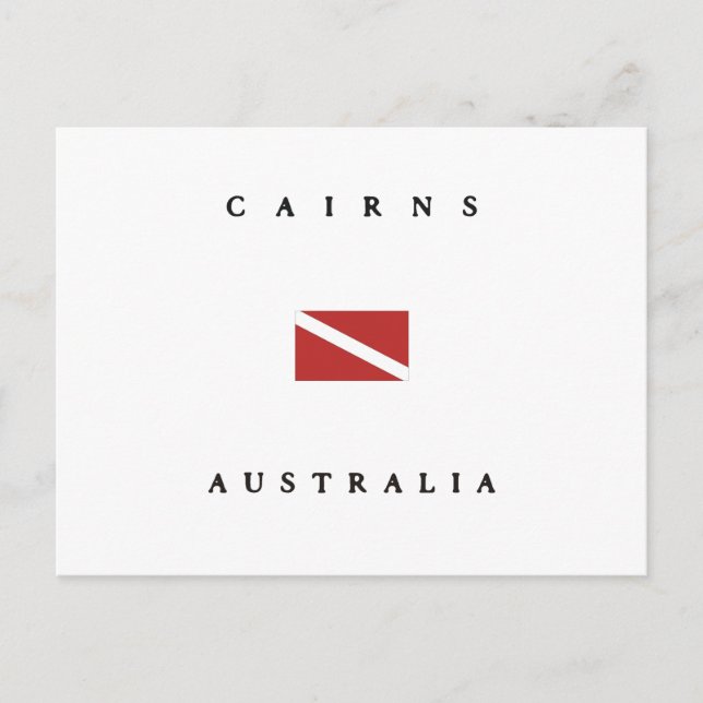 Carte Postale Drapeau de plongée de Cairns Australie (Devant)