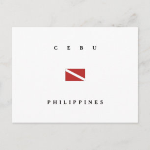 Carte Postale Drapeau de plongée de Cebu Philippines