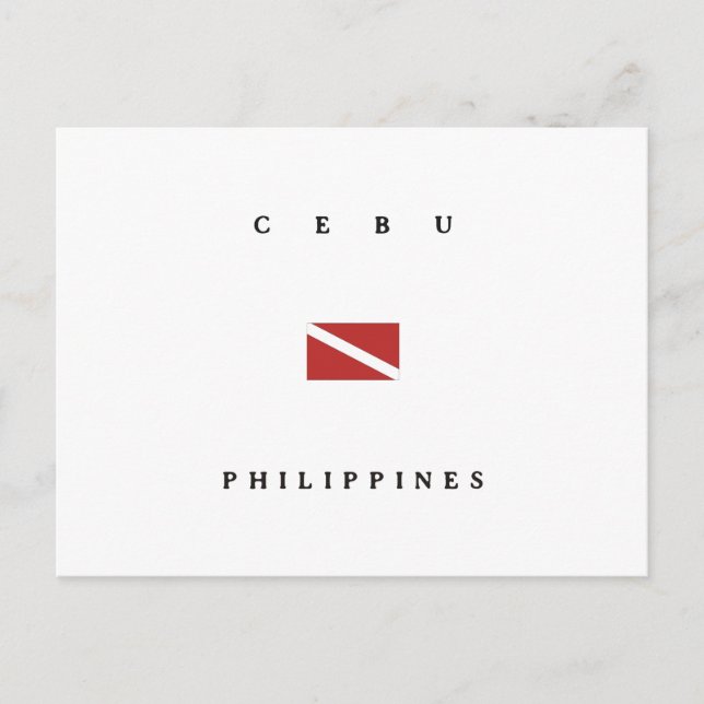 Carte Postale Drapeau de plongée de Cebu Philippines (Devant)