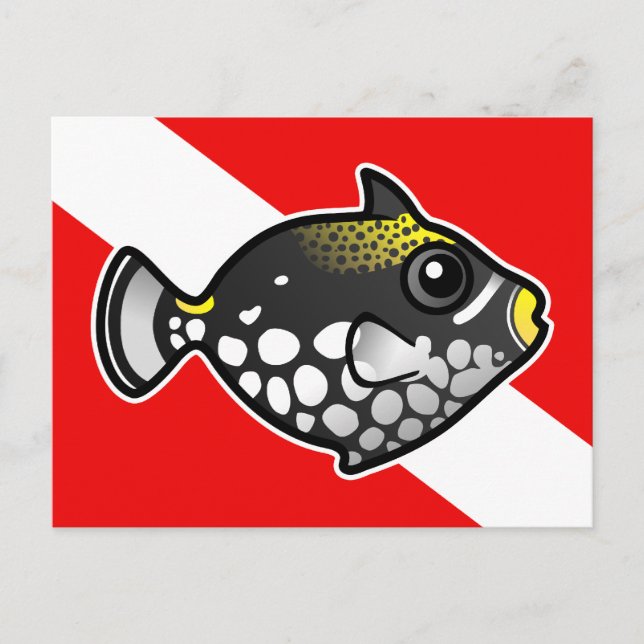 Carte Postale Drapeau de plongée de poisson-clown de dessin anim (Devant)