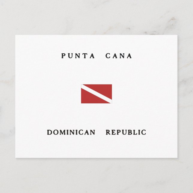 Carte Postale Drapeau de plongée de Punta Cana République Domini (Devant)