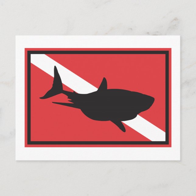 Carte Postale Drapeau de plongée de requins (Devant)