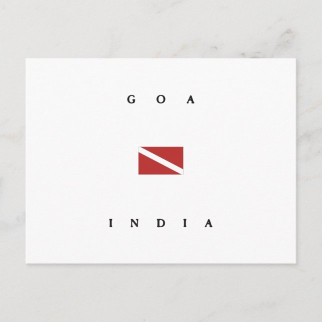 Carte Postale Drapeau de plongée en scaphandre Goa Inde (Devant)