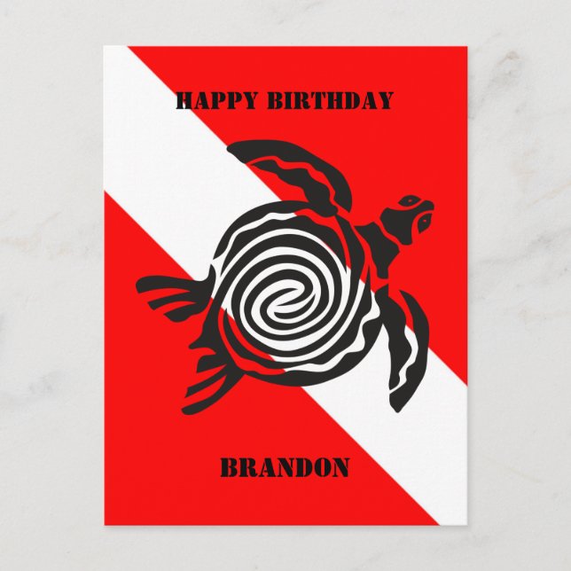 Carte postale drapeau de plongée en scaphandre per (Devant)