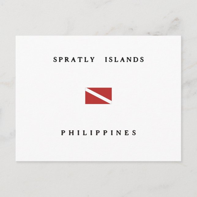 Carte Postale Drapeau de plongée Spratley Islands Philippines (Devant)