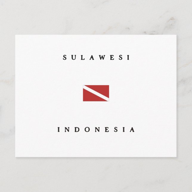 Carte Postale Drapeau de plongée Sulawesi Indonésie (Devant)