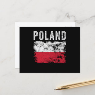 Carte Postale Drapeau de Pologne en état de détresse - Drapeau p