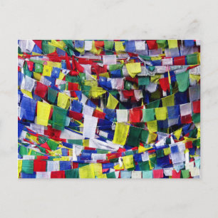 Carte Postale Drapeau de prière de l'art bouddhiste tibétain Aut