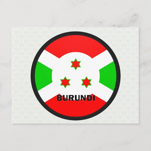 Carte Postale Drapeau de qualité Roundel Burundi (Devant)