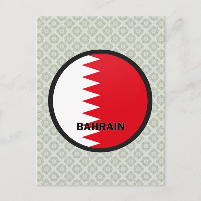 Carte Postale Drapeau de qualité Roundel de Bahreïn (Devant)