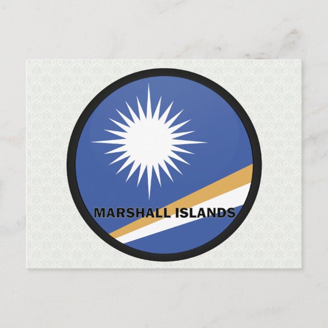 Carte Postale Drapeau de qualité Roundel des Îles Marshall (Devant)