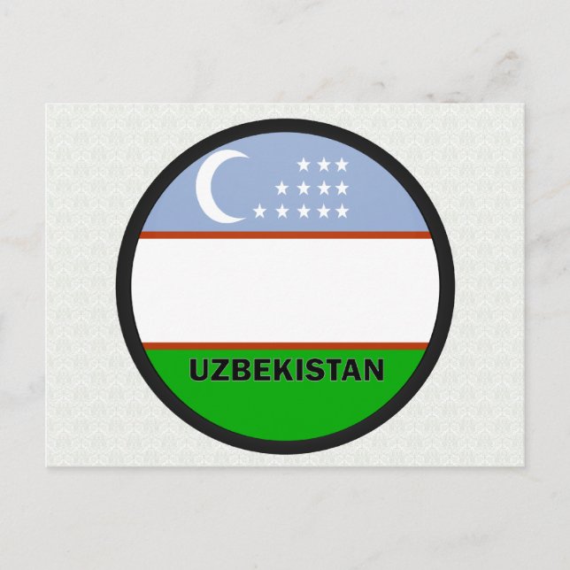 Carte Postale Drapeau de qualité Roundel Ouzbékistan (Devant)