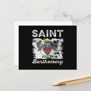 Carte Postale Drapeau de Saint Barthélemy en détresse