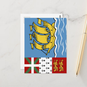 Carte Postale Drapeau de Saint-Pierre-et-Miquelon