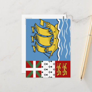 Carte Postale Drapeau de Saint-Pierre-et-Miquelon