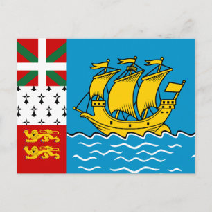 Carte Postale Drapeau de Saint-Pierre-et-Miquelon