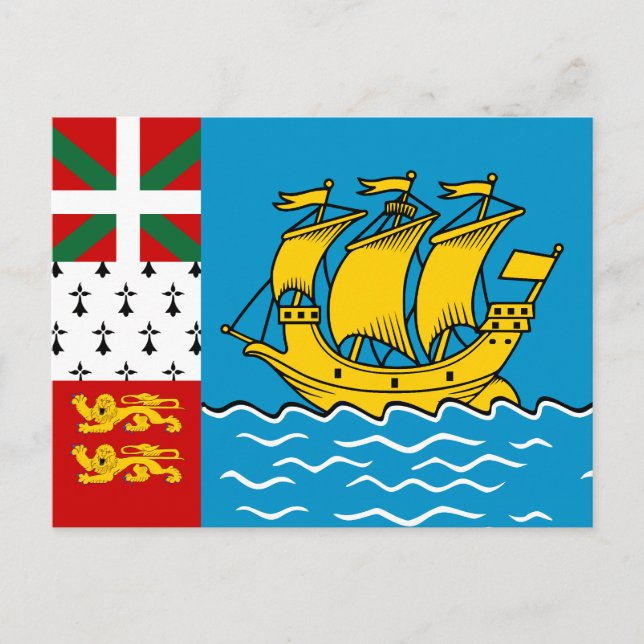 Carte Postale Drapeau de Saint-Pierre-et-Miquelon (Devant)