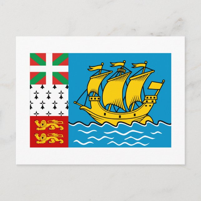 Carte Postale Drapeau de Saint-Pierre-et-Miquelon (Devant)