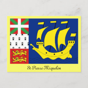 Carte Postale Drapeau de Saint-Pierre-Miquelon